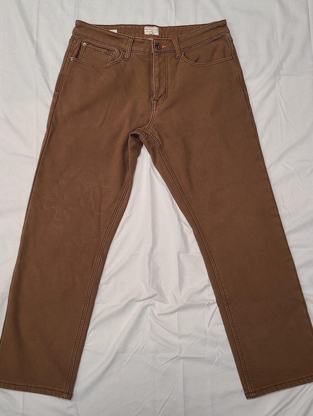Weatherproof Vintage 34x30 Fleece Lined Pants Brown Regular Fit Stretch Mens Wrm